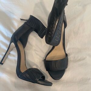 Elegant Black Heeled Sandals